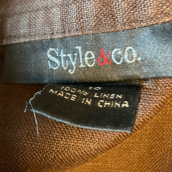 Style & Co. Dark Brown Button Down Shirt - Picture 8 of 10